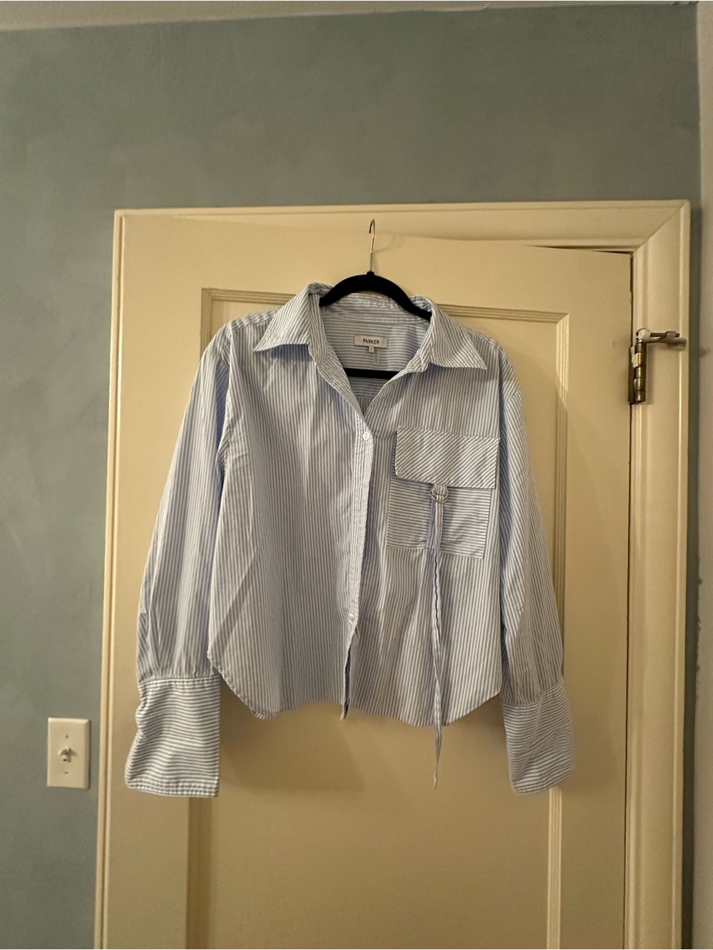 Parker Blue and White Striped Button-Down Shirt